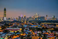Kuala Lumpur at Dusk. Taken with Nikon D800E, Samyang 14mm, HDR 9 Exposures
