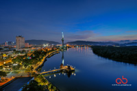 Kuantan Town in Blue Hour. Taken with Nikon D800E, Samyang 14mm, HDR 9 Exposures